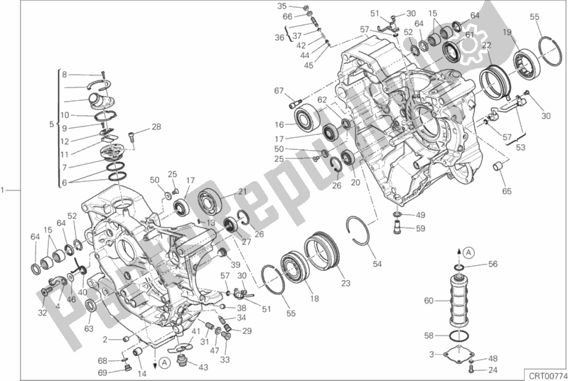 Todas las partes para 010 - Pareja De Semicárter de Ducati Multistrada 1260 ABS Thailand 2018